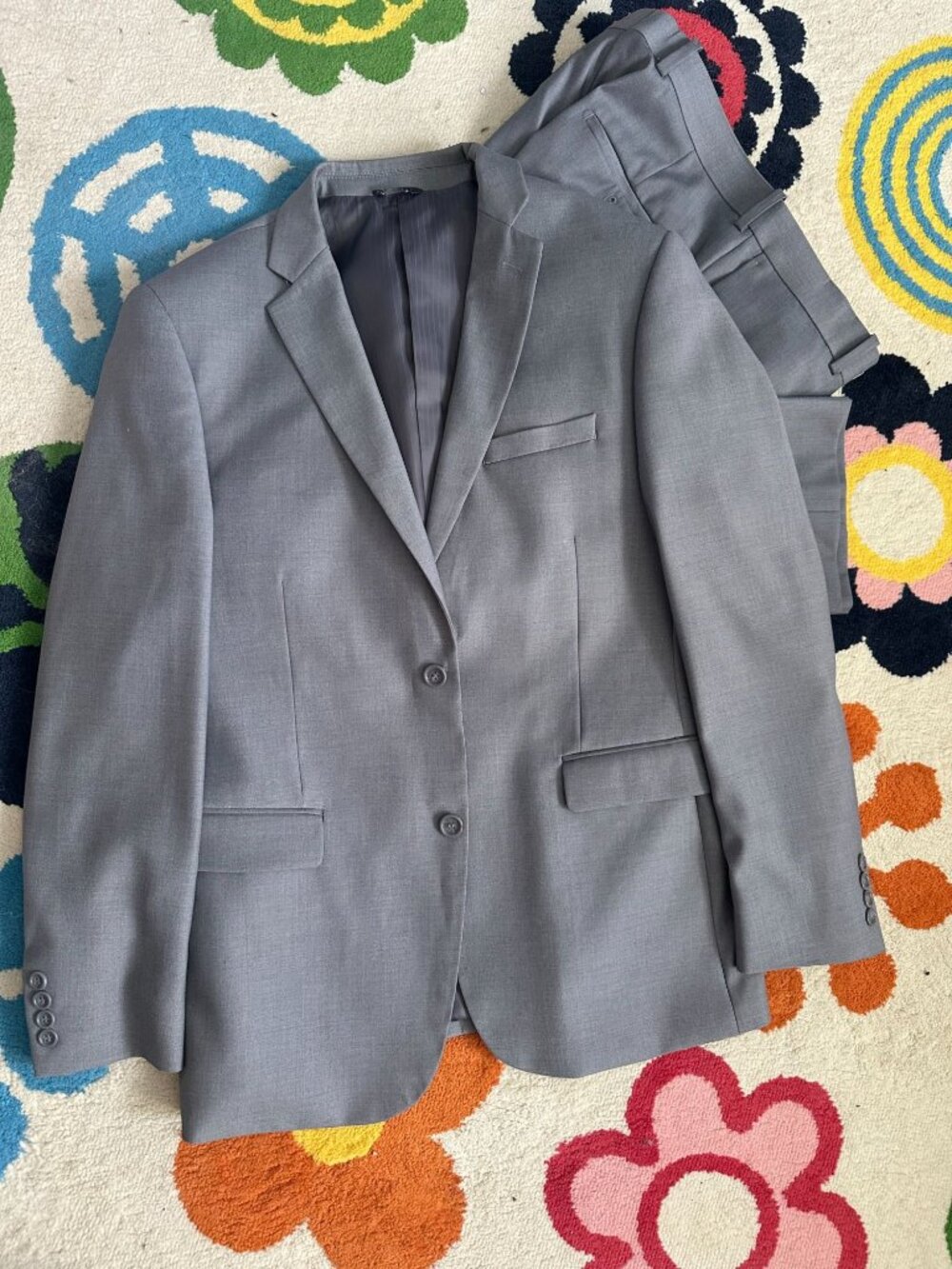 Caravelli slim men's  gray suit 40S Pants 34